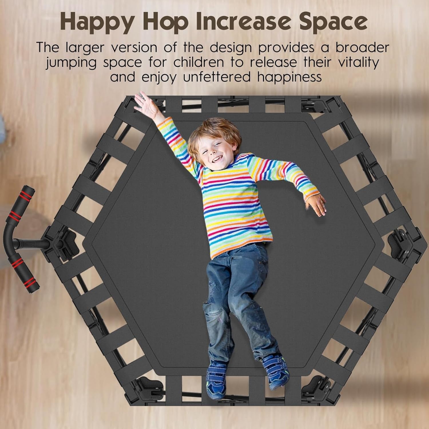 Indoor Fitness Trampoline 106cm Foldable Rebounder Adjustable Handle