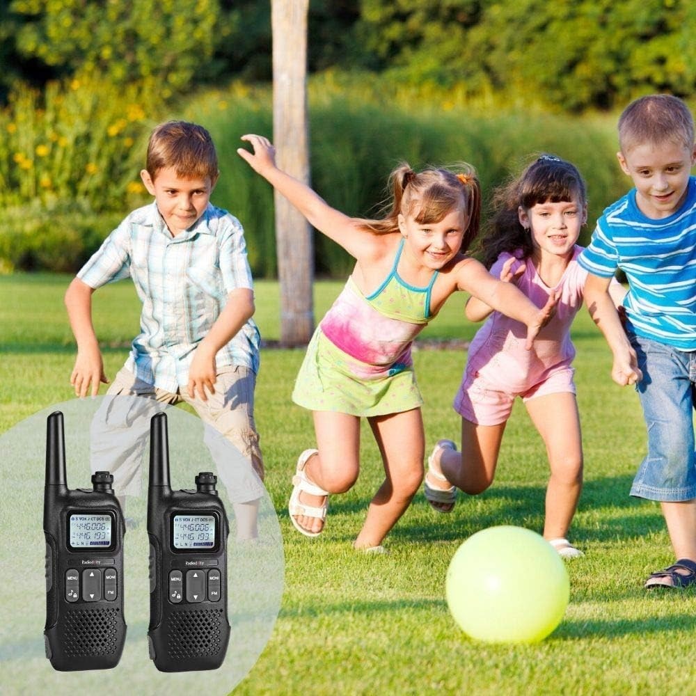 PMR446 Walkie Talkies 4km Range Rechargeable LCD Display 2 Pack