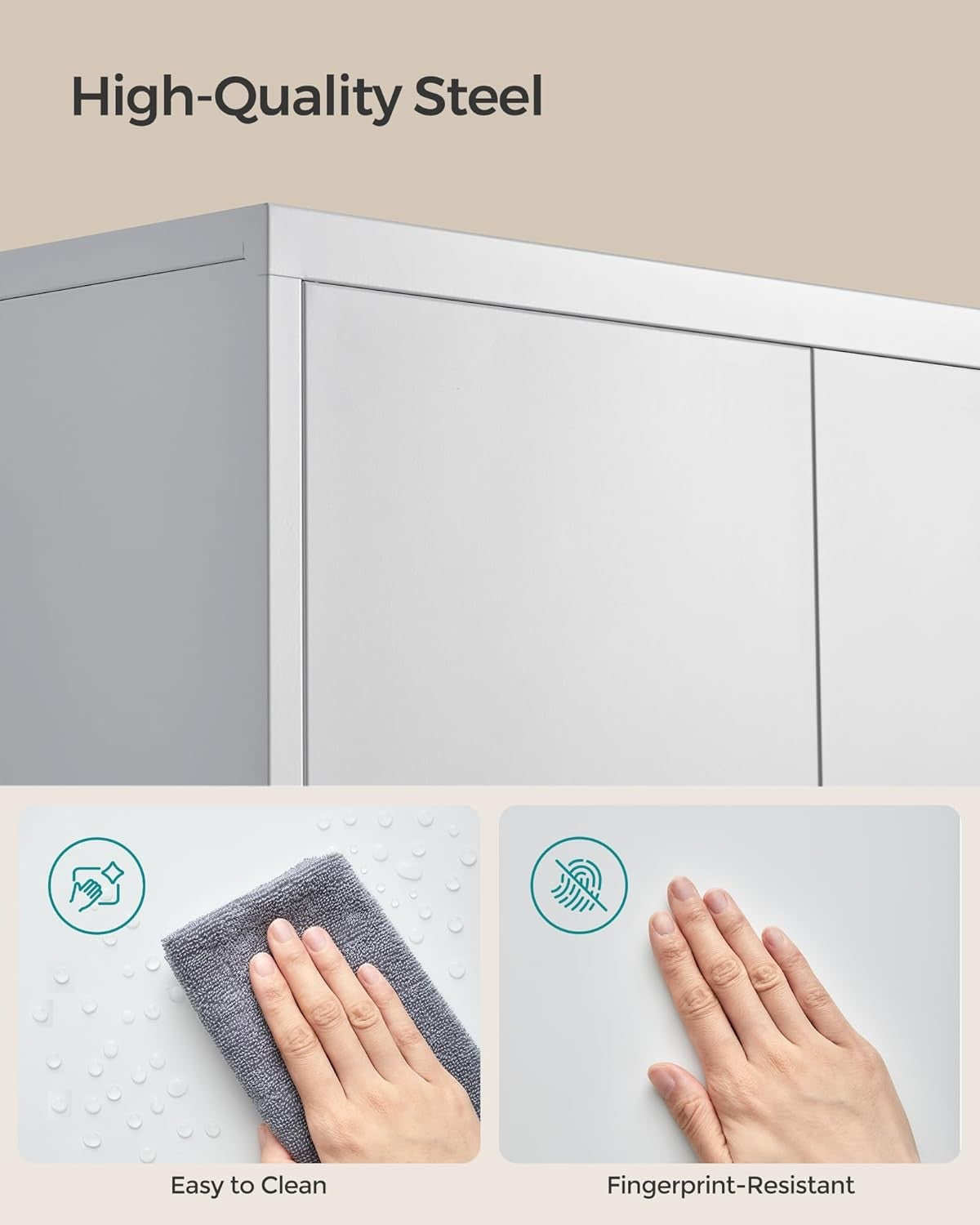 Metal Lockable Storage Cabinet 5 Shelf Steel Cupboard for Office Garage
