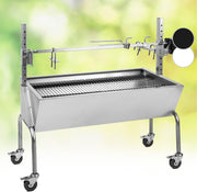 2-in-1 Charcoal Rotisserie BBQ Grill | Large Stainless Steel Outdoor Spit Roast