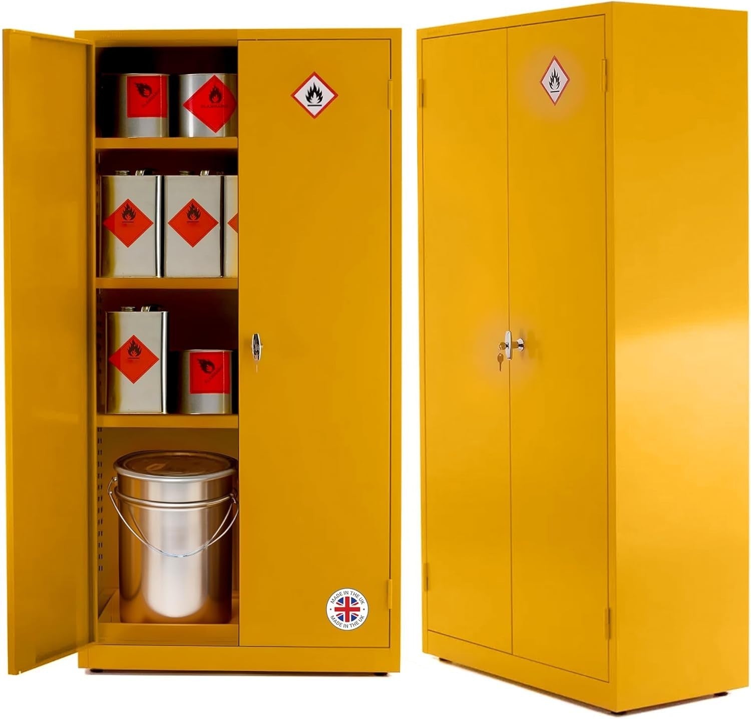 Fireproof Lockable COSHH Storage Cabinet with Adjustable Shelves 181.5cm