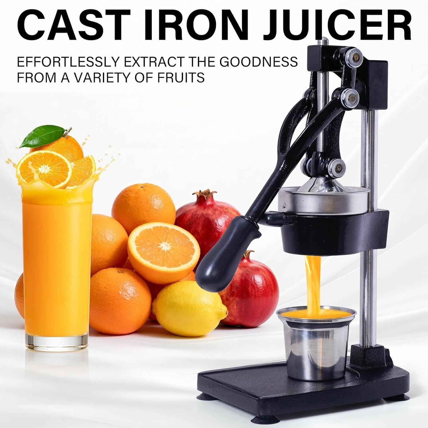 Manual Citrus Juicer Heavy Duty Hand Press Countertop Orange Lemon
