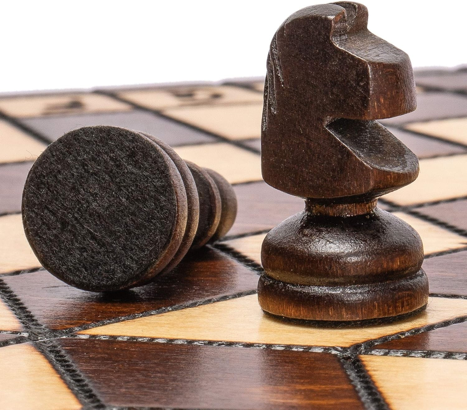 Luxury 3-Player Wooden Chess Set 32cm Hexagonal Board Handcrafted Pieces