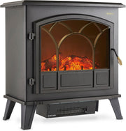 Electric Log Burner Fireplace Stove 1850W LED Flame Heater Thermostat Safe