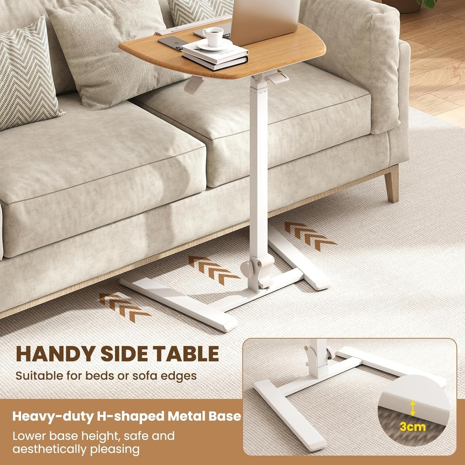 Adjustable Standing Desk Mobile Sit Stand Laptop Table Tilting Top Wheels