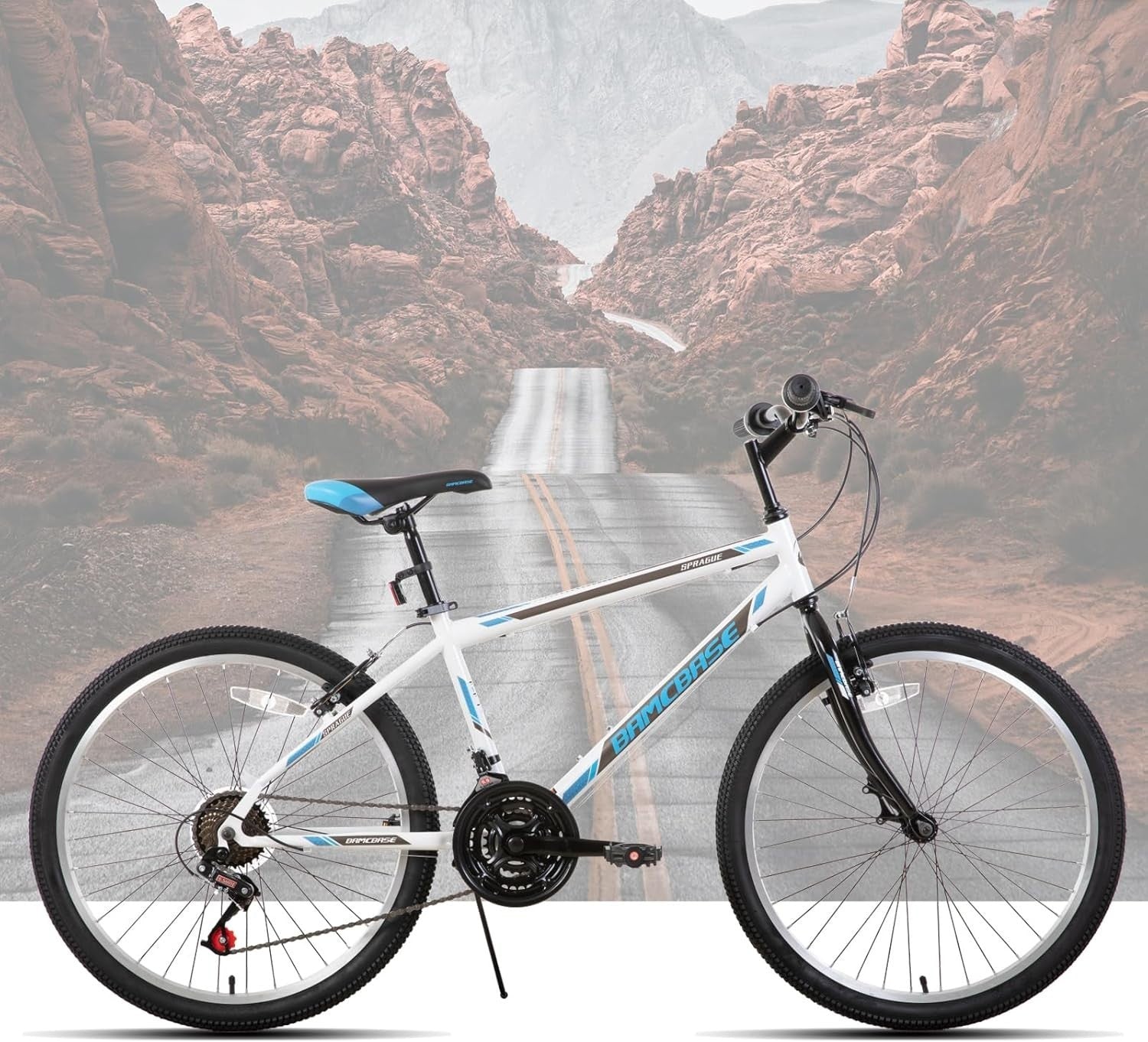 26" Adult Mountain Bike 21-Speed Steel Frame Off-Road Hybrid MTB Cycle