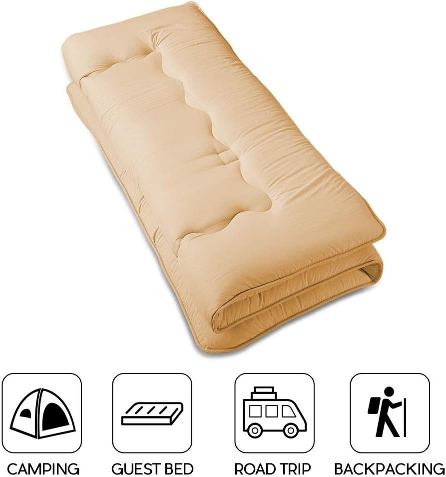 King Size Foldable Japanese Futon Mattress | Thick, Breathable Tatami Pad