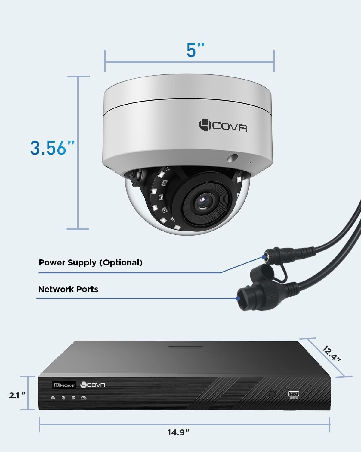 16CH 4K PoE CCTV System 12x 8MP Cameras AI Detection 4TB NVR IP67