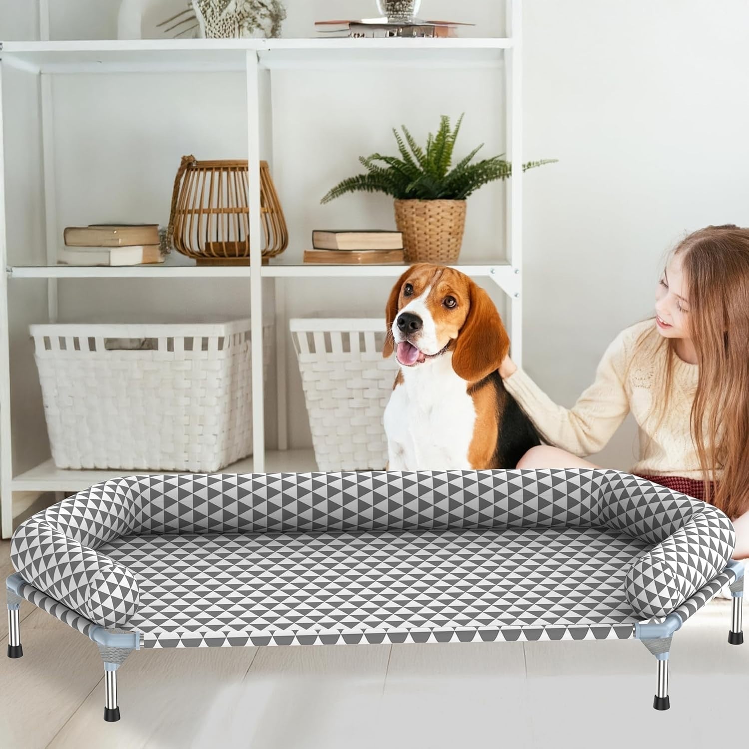 Extra Large Orthopedic Elevated Dog Bed 130x82cm