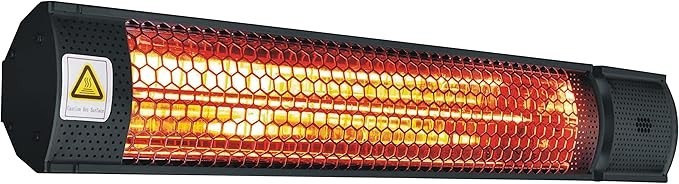 2000W Gold Halogen Outdoor Patio Heater Wall Mount Remote IP65 Waterproof