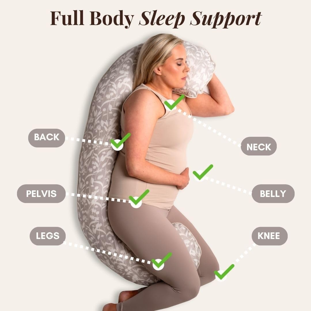 Cooling C-Shape Body Pillow Pregnancy Back Pain Relief Side Sleeper
