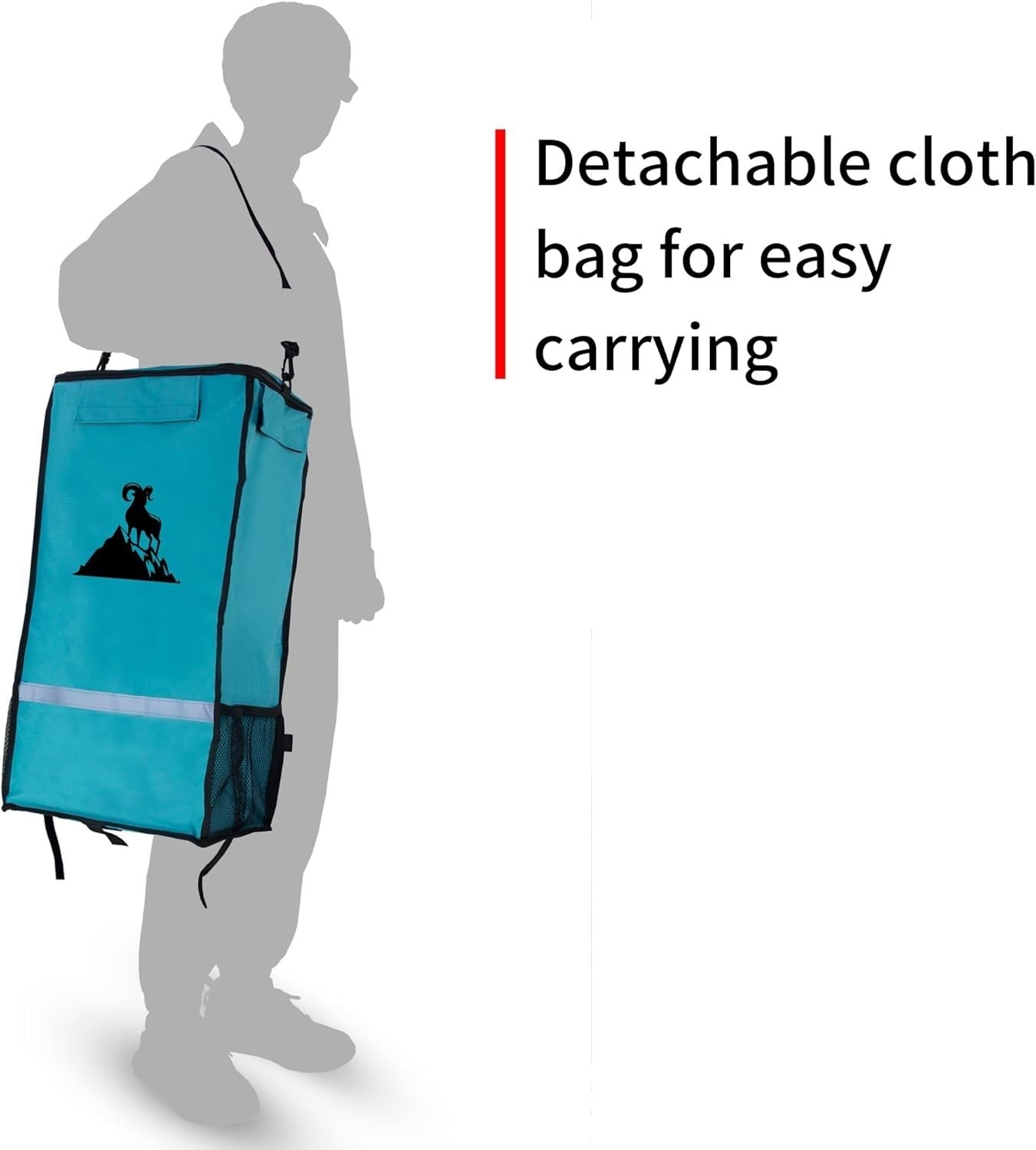 Foldable 45L Shopping Cart Trolley w/ Insulated Bag & 2 Wheels Turquoise