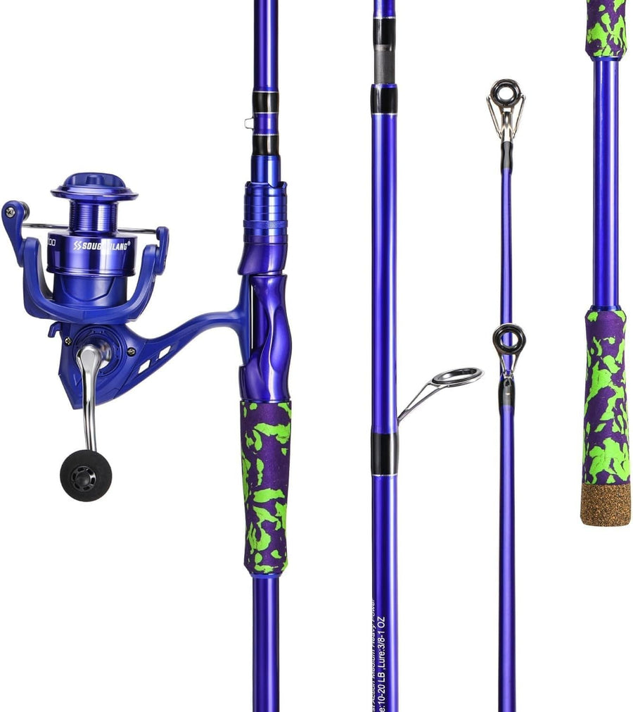 7ft Saltwater Fishing Rod Reel Combo 2pc Travel Carbon Fibre