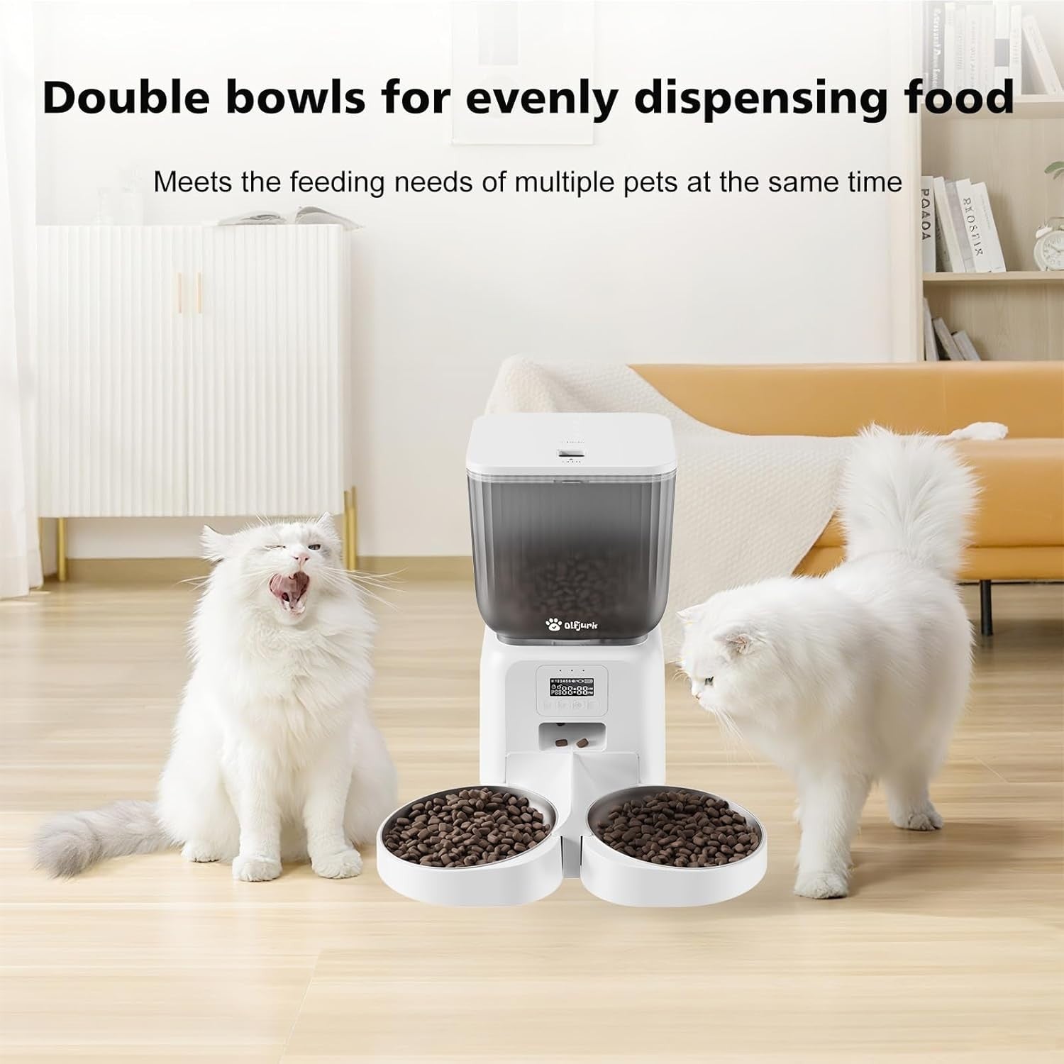 Automatic Cat Feeder 5L Dry Food Dispenser Timer 6 Meals Portion Control