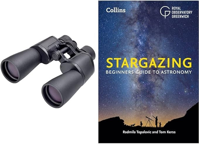 10x50 Powerful Binoculars Waterproof Optics Stargazing Set with Guide Book