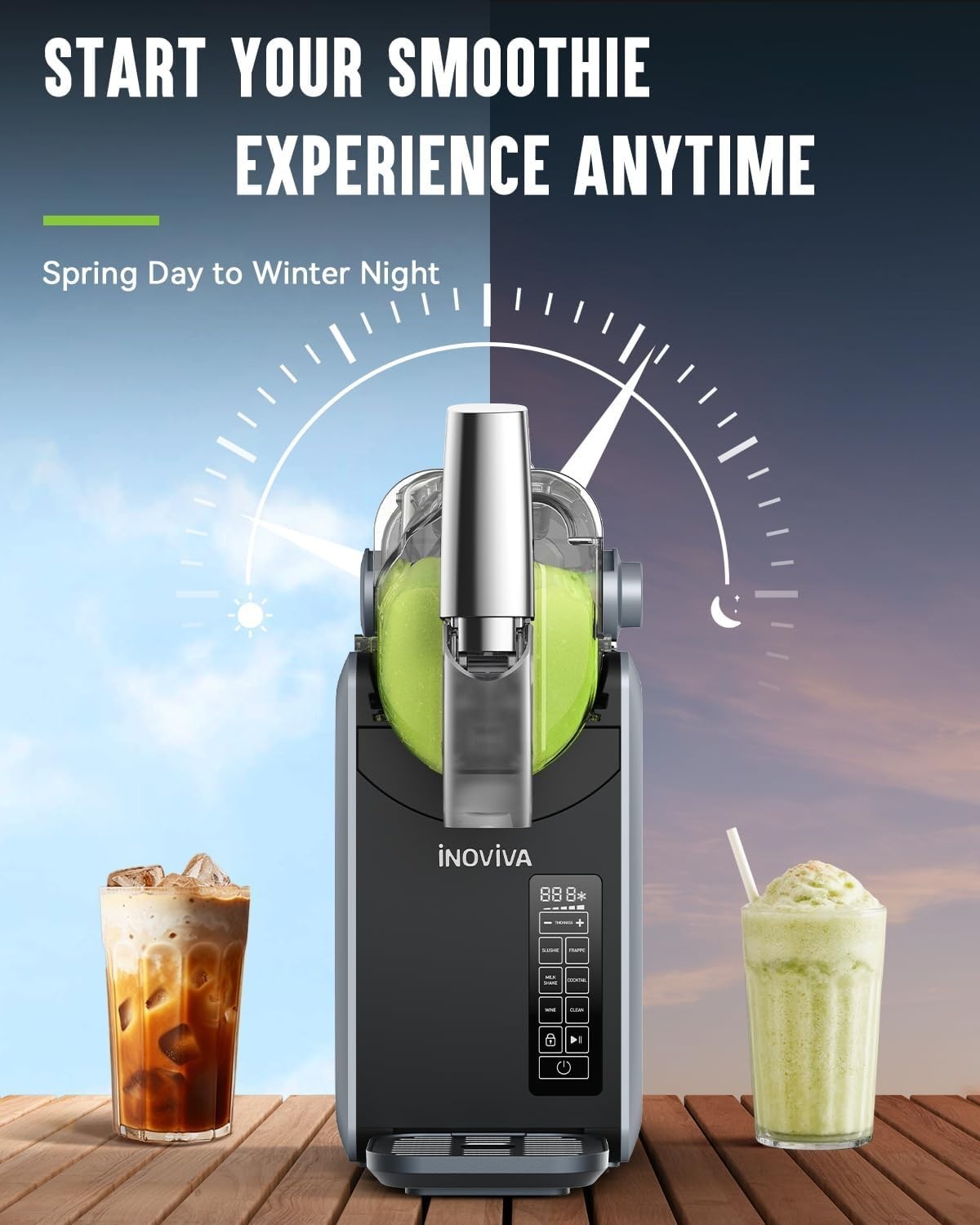 2.0L Slushie Machine Frozen Drink Maker 5 Preset Self-Cleaning White