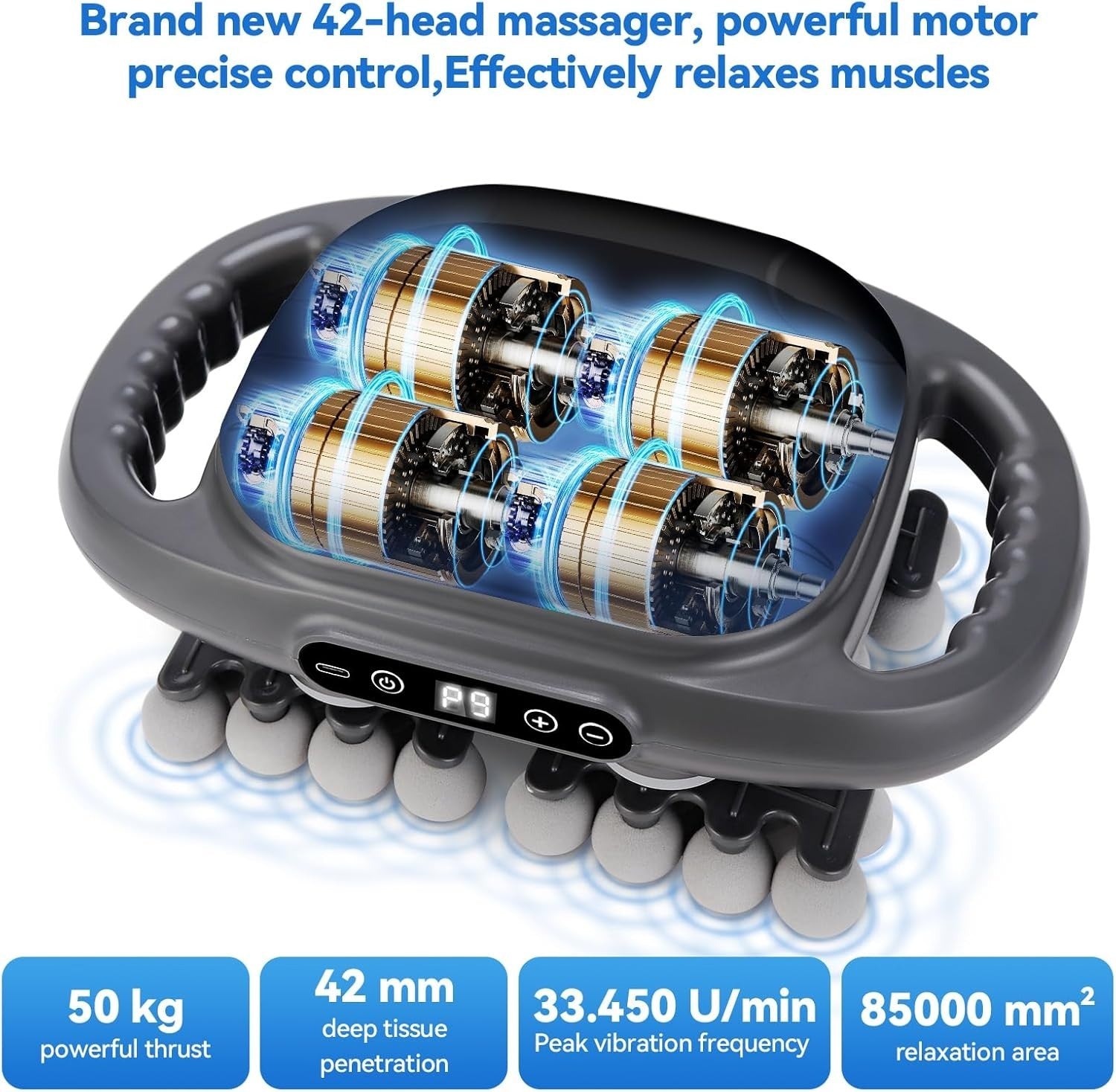 42 Head Deep Tissue Massage Gun 50KG Muscle Relief Electric Body Massager