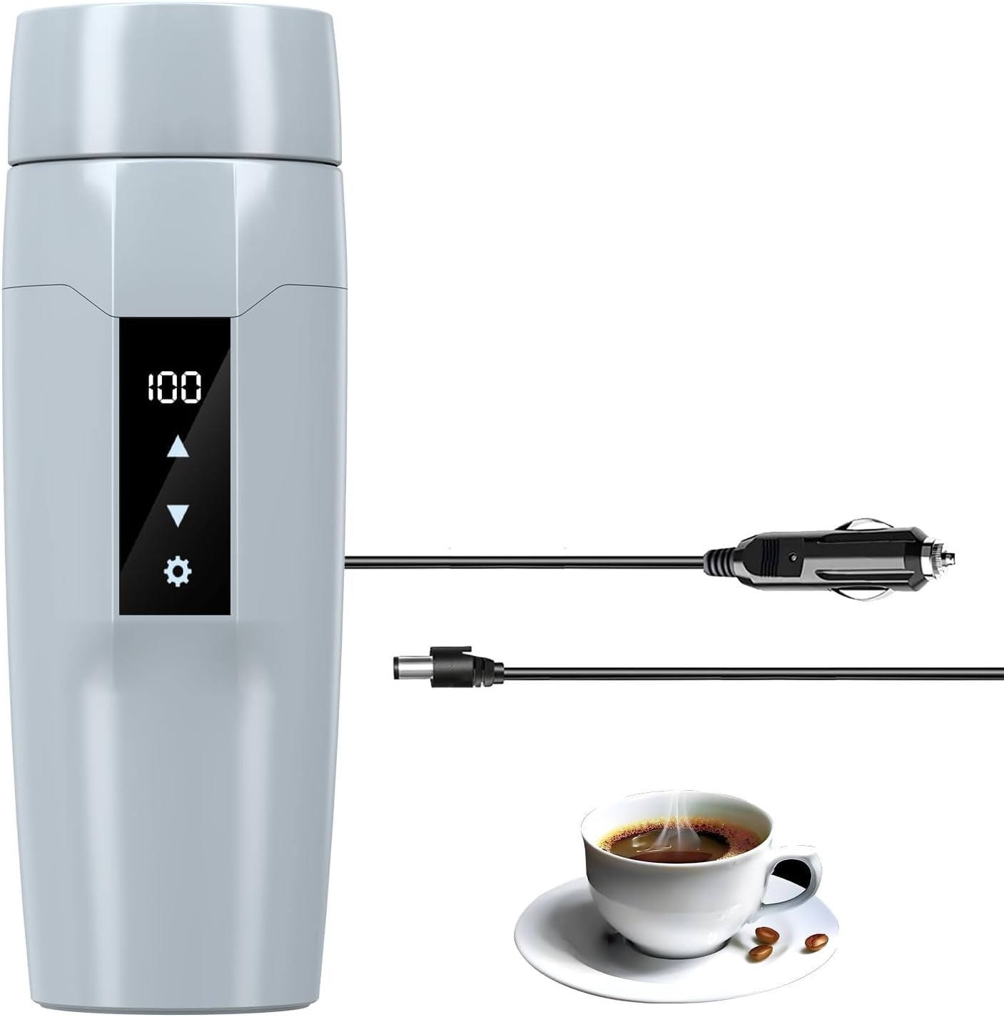 12V Portable Electric Kettle 40-100°C Car Heating Cup 80W Auto Shut Off