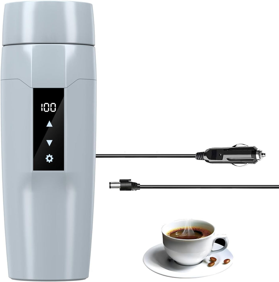 12V Portable Electric Kettle 40-100°C Car Heating Cup 80W Auto Shut Off