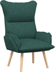 Ergonomic Green Recliner Chair with Removable Cushion & Wooden Legs