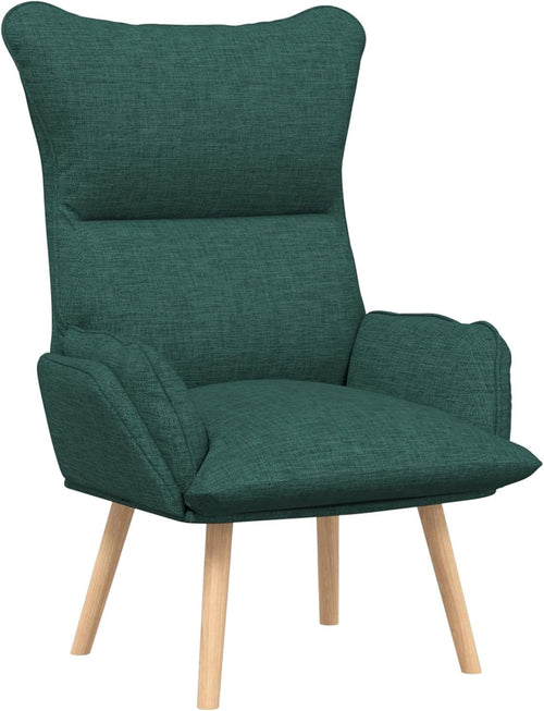 Ergonomic Green Recliner Chair with Removable Cushion & Wooden Legs