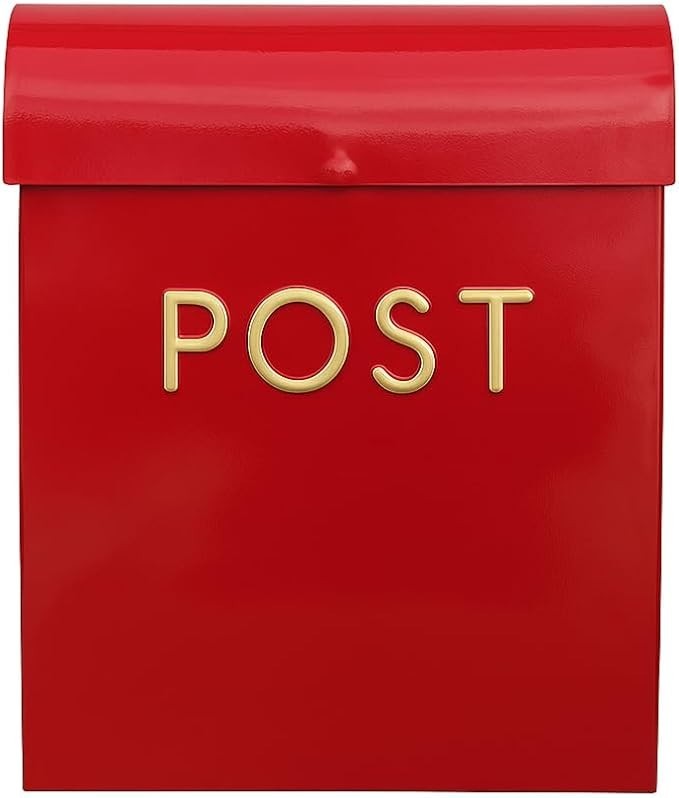 Wall Mounted Red Post Box Drop Chute Mailbox – Weatherproof, Easy Install