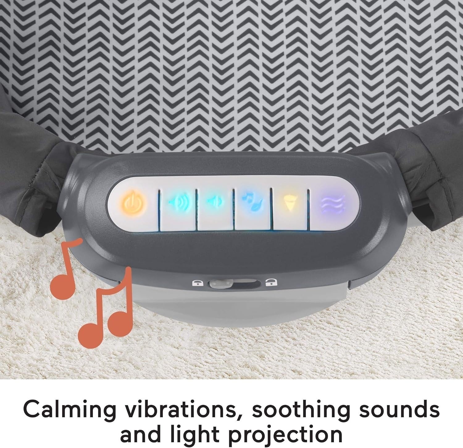 Portable Rocking Baby Bassinet with Lights Music Vibrations Slim Fold Crib