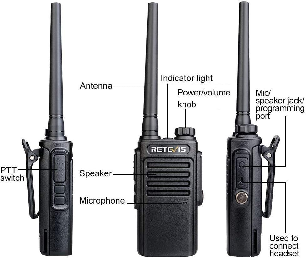IP67 Waterproof Walkie Talkies 2 Pack Rechargeable VOX PMR446 Radio