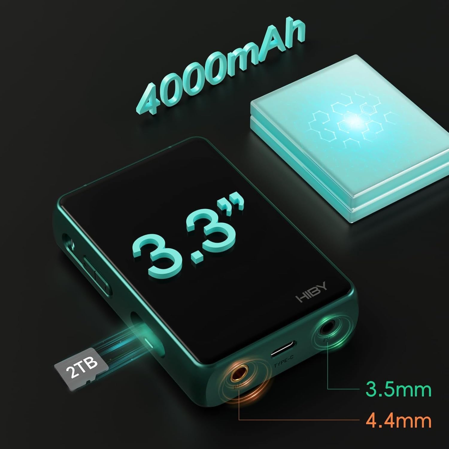 Hi-Res MQA DSD256 MP3 Player 4.4mm Balanced 2TB Touch