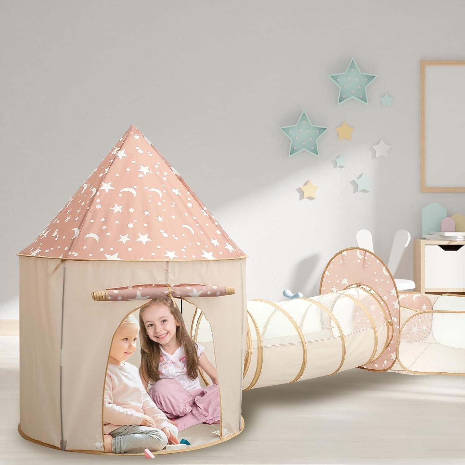 Rose Red Kids Pop Up Play Set Tent Tunnel Ball Pit Indoor Outdoor