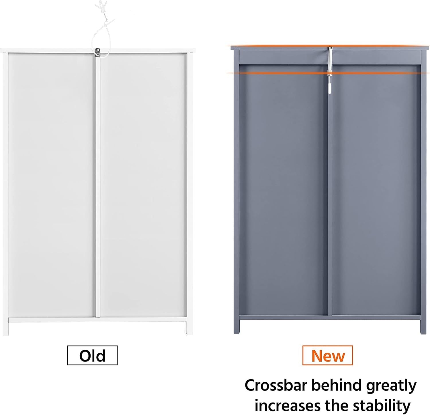 Grey Wooden Bathroom Cabinet 4 Drawer Storage Cupboard Organizer Unit