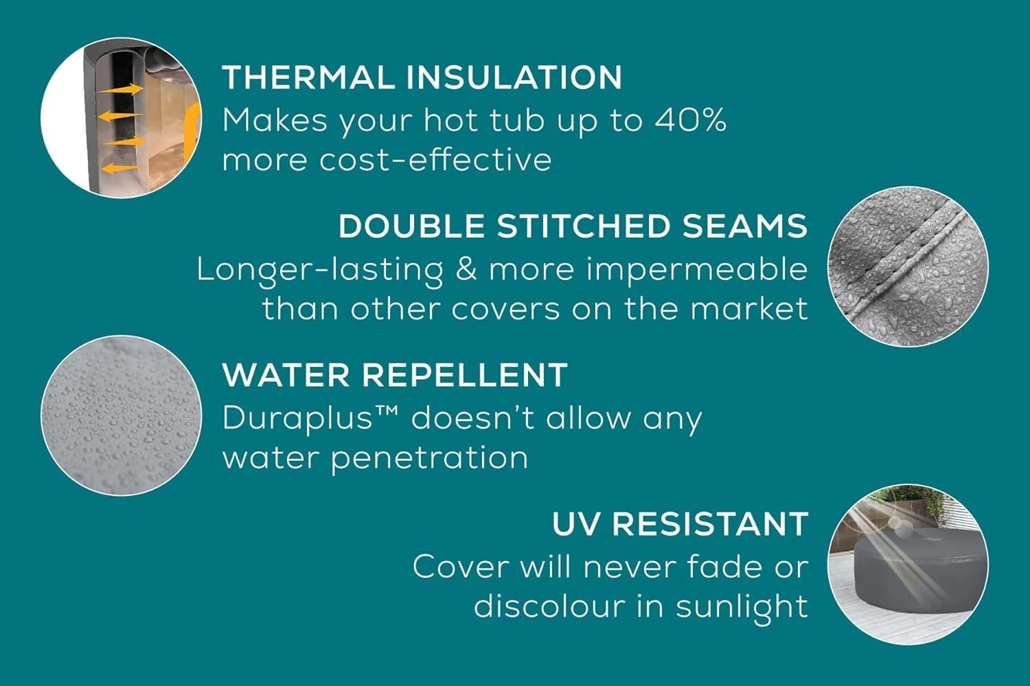 XL Round Hot Tub Thermal Cover 216cm Energy Saving Insulated UV Resistant