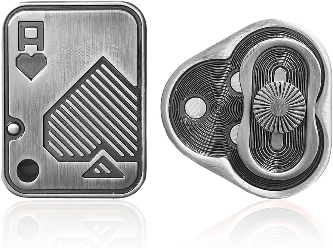 2pc Metal Fidget Set Poker Card Triangle Spinner Stress Relief