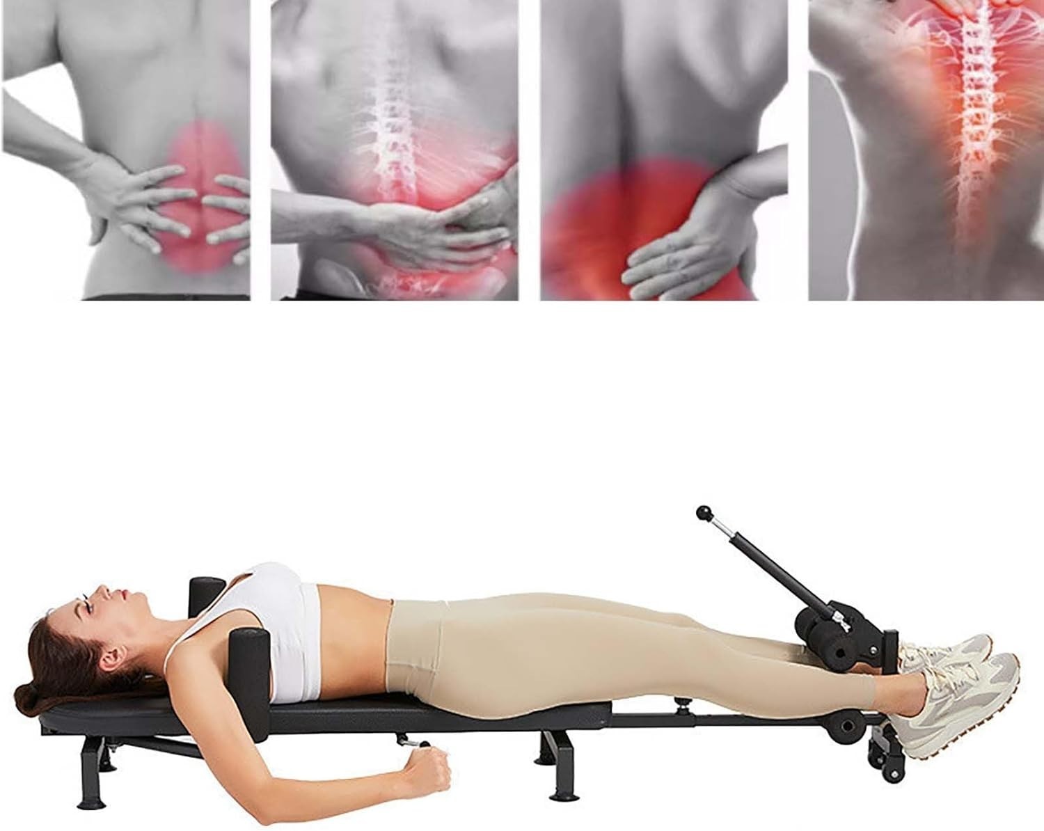 Cervical & Back Traction Table, Adjustable Bench, 150kg Capacity