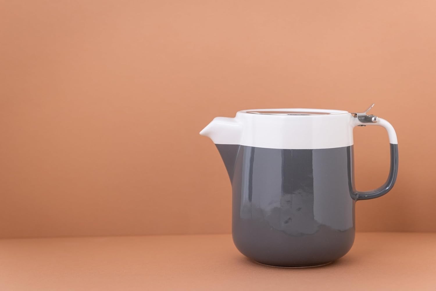 Ceramic Teapot with Infuser 1.2L Grey Loose Leaf Tea Pot 4 Cup
