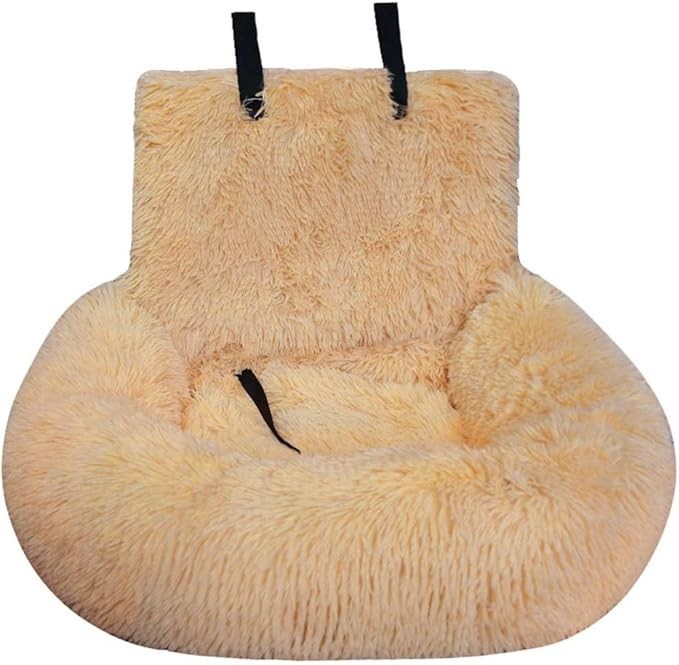 Plush Dog Car Seat Bed Non Slip Travel Booster for Small Dogs 60cm