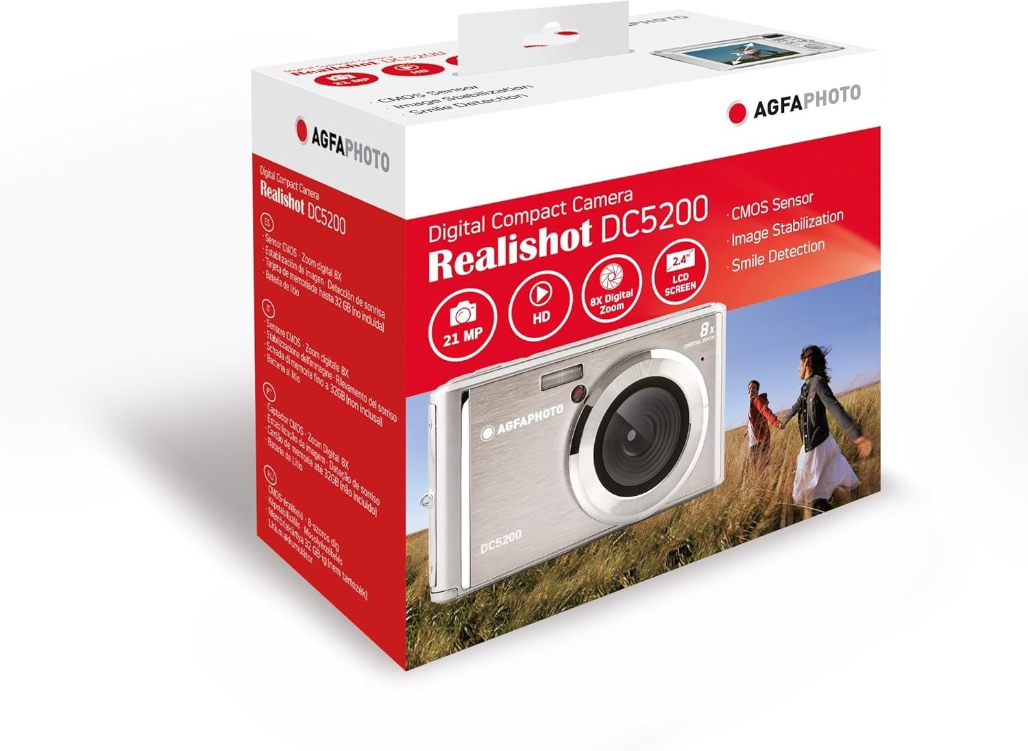 21MP Digital Compact Camera 8X Zoom HD Video LCD Screen Silver
