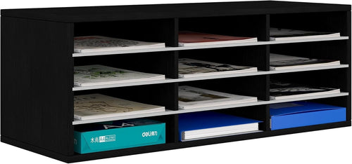 Desk File Organizer 12 Compartment Desktop Tray A4 Document Holder