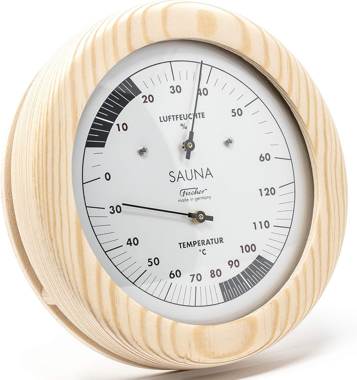 Premium Sauna Thermo-Hygrometer Wood Dial Humidity & Temperature Gauge Spa