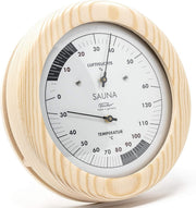 Premium Sauna Thermo-Hygrometer Wood Dial Humidity & Temperature Gauge Spa
