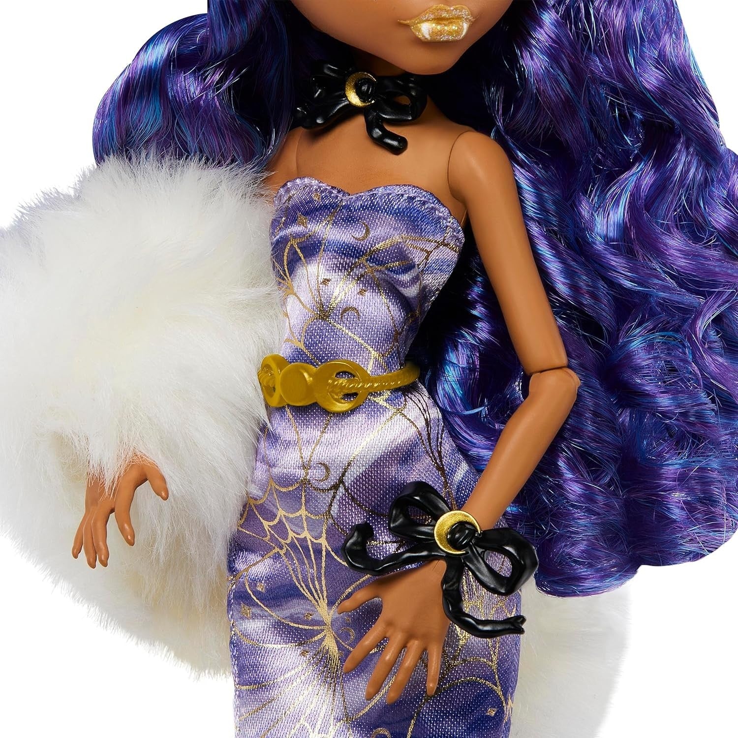 Winter Ball Collector Fashion Doll Lavender Gown Faux Fur Boa