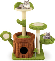 Cat Tree Tower for Indoor Cats with Condo Scratching Post Multi Level 92cm