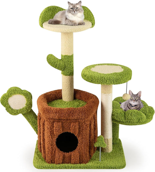 Cat Tree Tower for Indoor Cats with Condo Scratching Post Multi Level 92cm