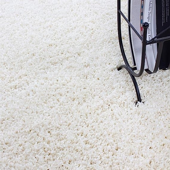 Extra Large Shaggy Rug 160x230cm 5cm Thick Soft High Pile Cream Room Carpet