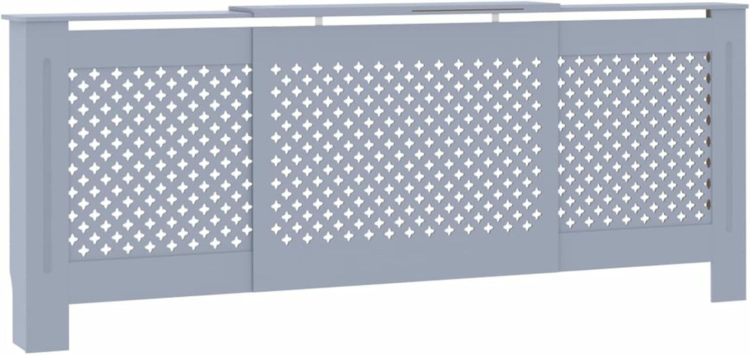 Grey Radiator Cover Cabinet | Large 205cm Modern MDF Heater Cover