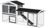 Large Two Tier Rabbit Hutch Outdoor Run Cage Ramp Slide Tray Weatherproof