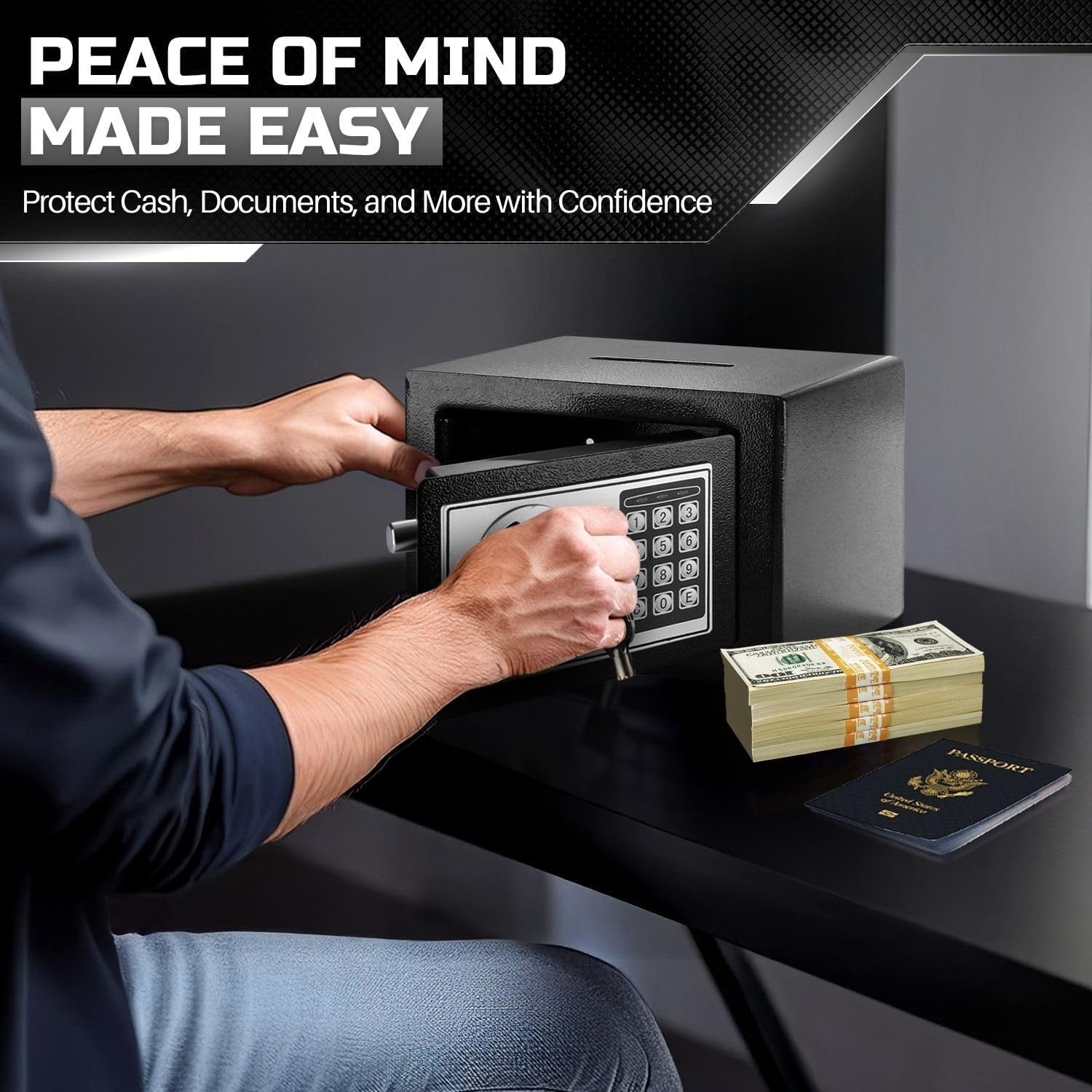 Drop Slot Depository Safe Box Digital Keypad Cash Money Security Lock