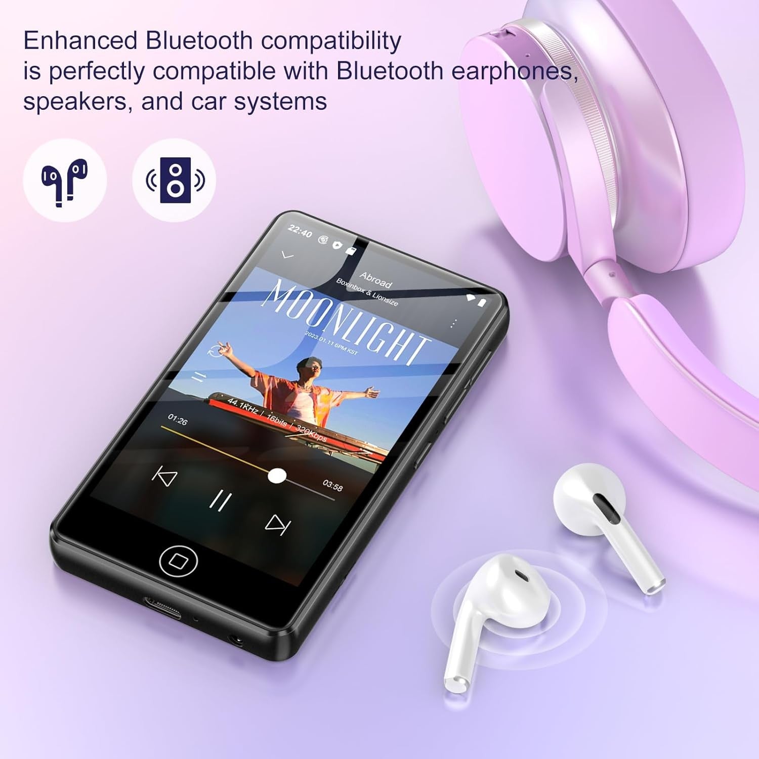 80GB MP3 Player Bluetooth WiFi Touchscreen Spotify Amazon Music