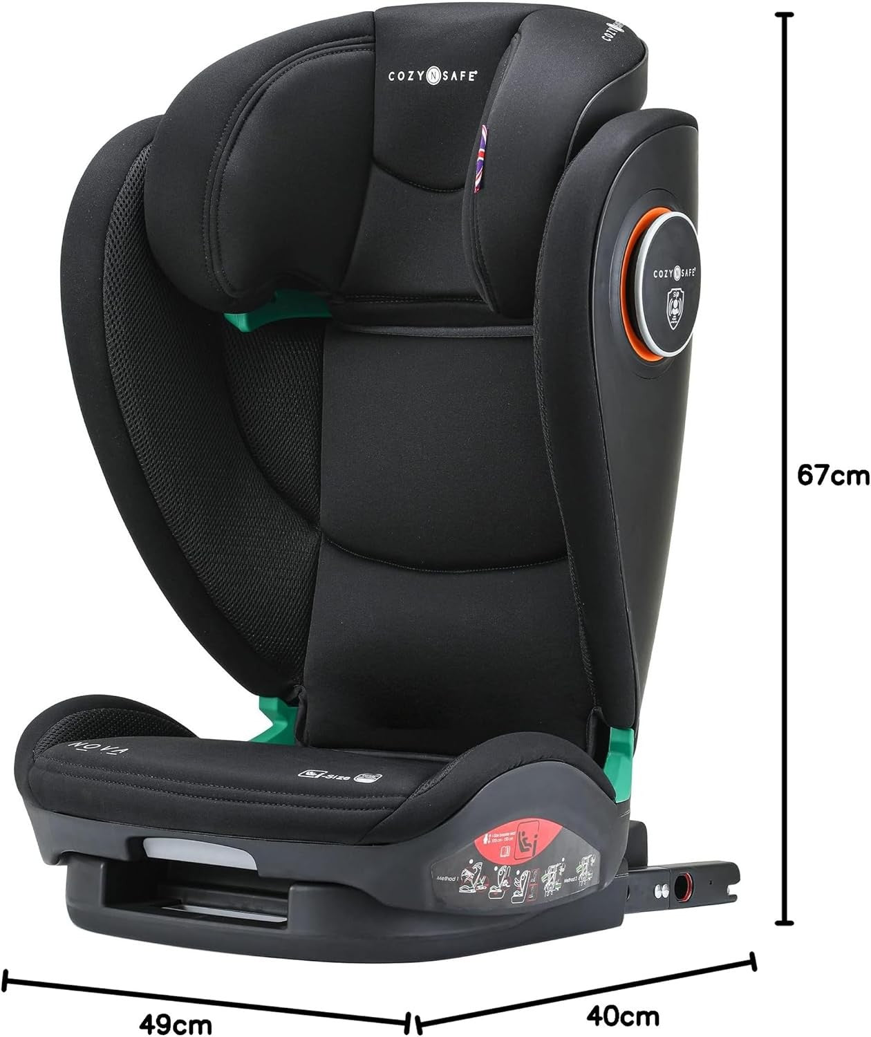 i-Size High Back Booster Car Seat 100-150cm Adjustable Headrest Group 2/3