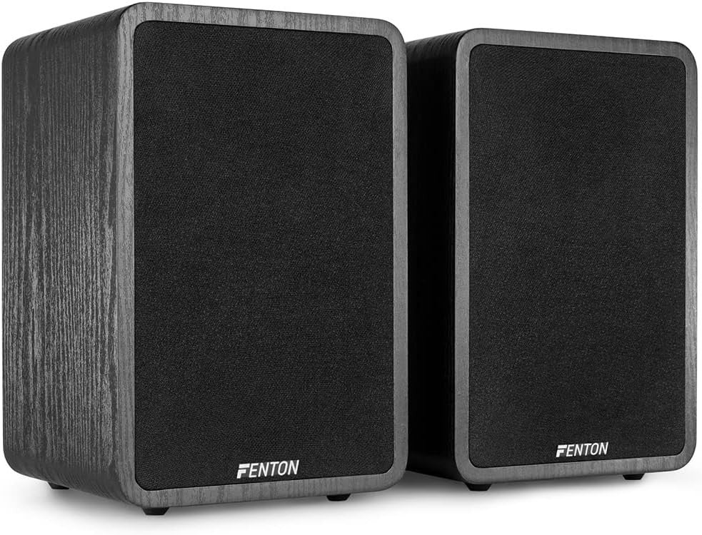 200W Wooden HiFi Bookshelf Speakers 6.5 Inch Stereo Home Audio Pair